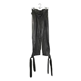 Attico-Pantalon large en cuir-Noir