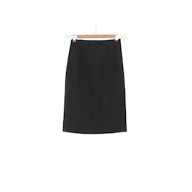 Jil Sander-wrap wool skirt-Dark grey