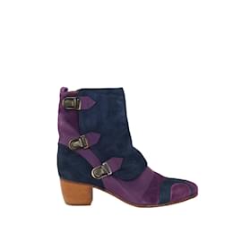 Heimstone-Suede buckle boots-Purple