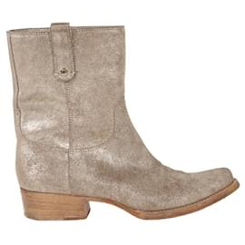 Jimmy Choo-leather western boots-Golden