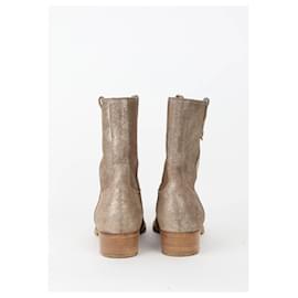 Jimmy Choo-leather western boots-Golden