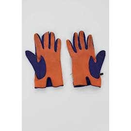 Saint Laurent-Leather gloves-Blue