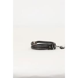 Delvaux-chain leather strap-Black