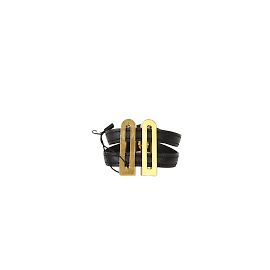 Delvaux chain leather strap Black