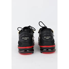 Balmain-Leather sneakers-Black