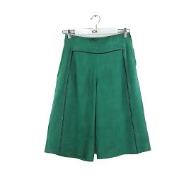 Longchamp Leder-Bermudashorts Grün