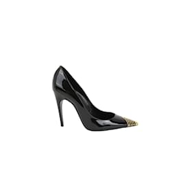 Saint Laurent-Tacones Opyum en charol-Negro