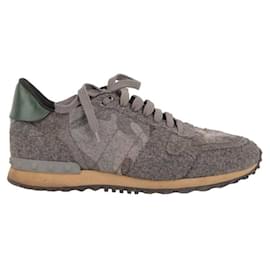 Valentino-Leather sneakers-Grey