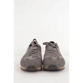 Valentino-Sapatilhas de couro-Cinza