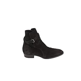 Saint Laurent-Suede boots-Black