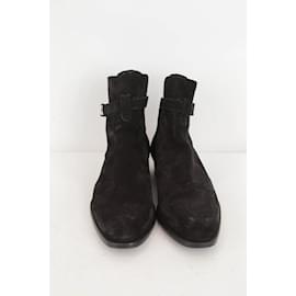 Saint Laurent-Suede boots-Black
