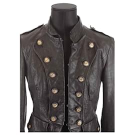 Dolce & Gabbana-Leather coat-Black