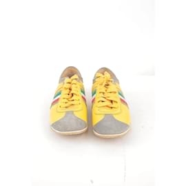 Dolce & Gabbana-Leather sneakers-Yellow