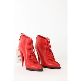 Givenchy-Bottes à lacets en cuir-Rouge