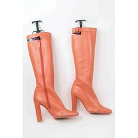Louis Vuitton-Leather boots-Orange