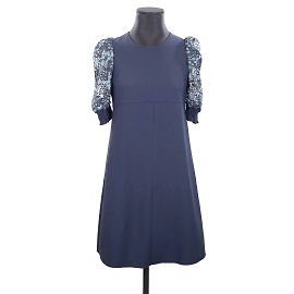 See by Chloé vestido de algodón Azul marino