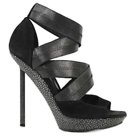 Saint Laurent-Leather sandals-Black