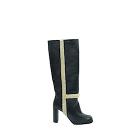 Hugo Boss-Bottes en cuir-Noir