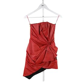 Alexandre Vauthier-Leather Over Dress-Red
