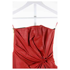 Alexandre Vauthier-Leather Over Dress-Red