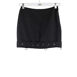 Burberry-wrap wool skirt-Black