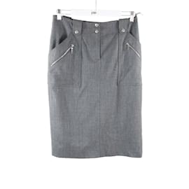 Céline-wrap wool skirt-Grey