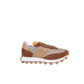 Tod's-Suede Low Top Trainers-Brown