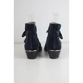 Chloé-Stivali di velluto-Blu