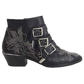 Chloé-Leather boots-Black