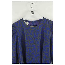 Courreges-Robe en laine-Bleu
