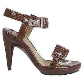 Chloé-Leather sandals-Brown