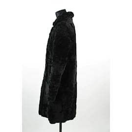 Sandro-leather trim coat-Black