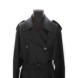 Yves Saint Laurent-Manteau en laine-Noir
