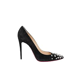 Christian Louboutin-Suede heels-Black