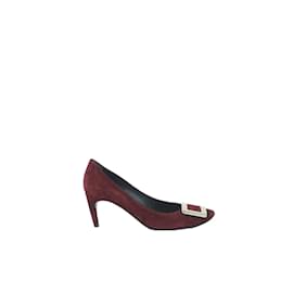 Roger Vivier-Belle de Nuit leather heels-Dark red