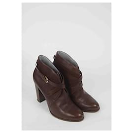 Sergio Rossi-Leather buckle boots-Brown