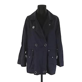 Sandro-Cotton trench coat-Blue