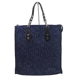 Longchamp-Leather Cerf Tote-Navy blue