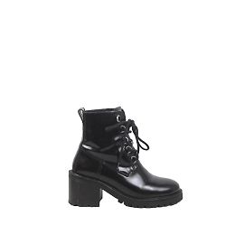 Maje Botas de couro com cadarço Preto