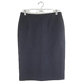 Dior-wrap wool skirt-Navy blue