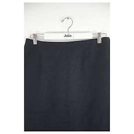 Dior-wrap wool skirt-Navy blue