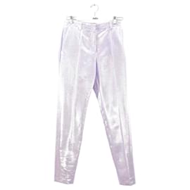 Indress-Pantalon droit en coton-Violet