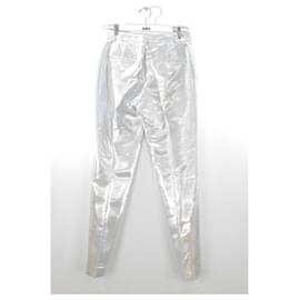 Indress-Pantalones rectos en algodón-Plata