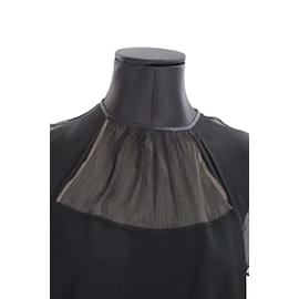 Miu Miu-Blusa avvolgente in seta-Nero