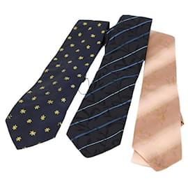 Kenzo-Pacote de gravatas de seda-Multicor