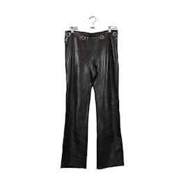 Céline-Pantalon large en cuir-Marron