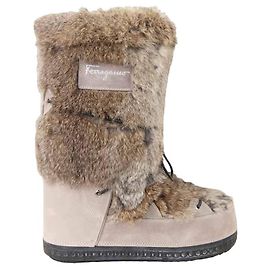 Salvatore Ferragamo Botas forradas de ante Castaño