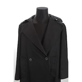 Sandro-Cotton trench coat-Black