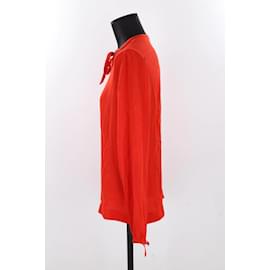 Hermès-Blusa avvolgente in seta-Rosso