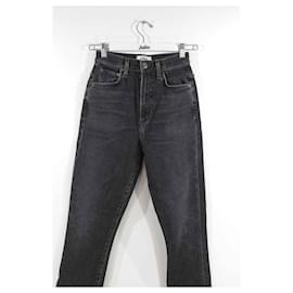 Autre Marque-Jeans retos de algodão-Preto